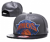 Knicks Team Logo Gray Leather Adjustable Hat GS,baseball caps,new era cap wholesale,wholesale hats